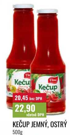 KEČUP JEMNÝ, OSTRÝ, 500g