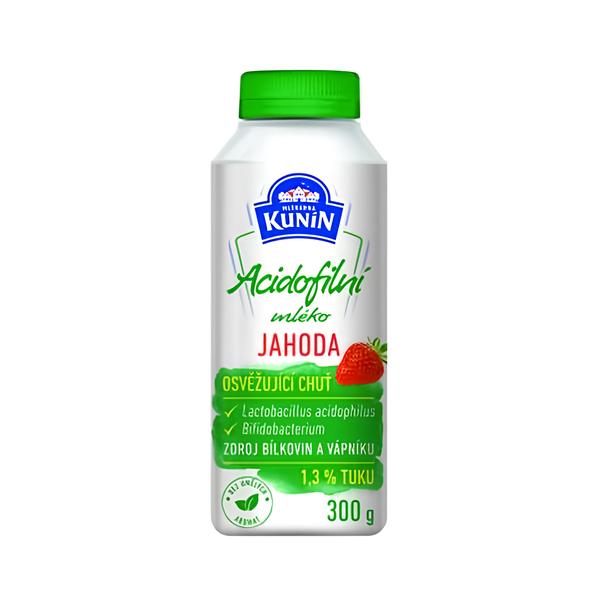 Mlékárna Kunín Mlékarna Kunín Acidofilní mléko jahoda (1,3%)