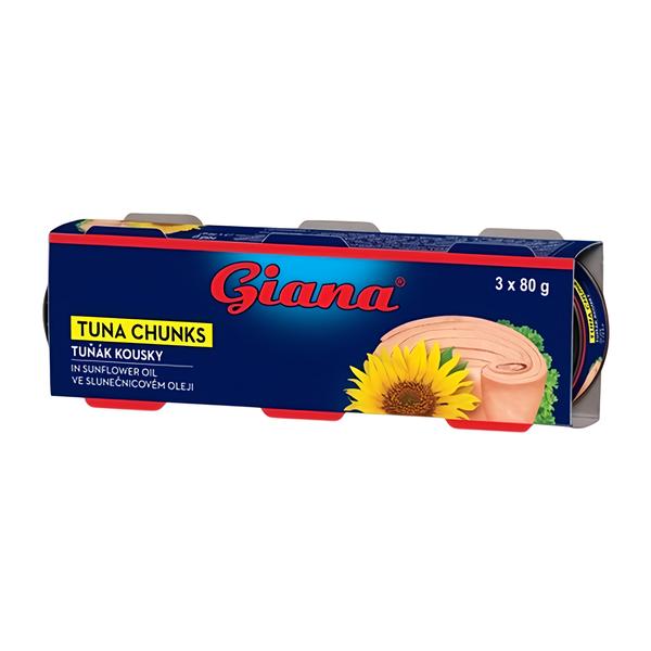 Giana Tuňák kousky ve slunečnicovém oleji 3x80g
