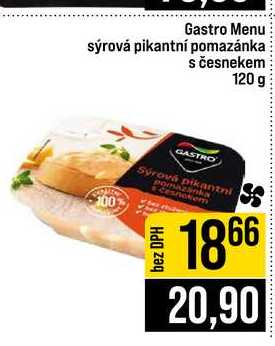 Gastro Menu sýrová pikantní pomazánka s česnekem 120 g