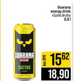 Guarana energy drink různé druhy 0,5l
