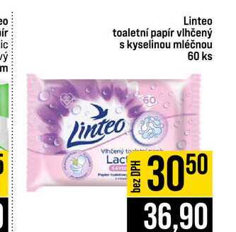 Linteo toaletní papír vlhčený s kyselinou mléčnou 60 ks