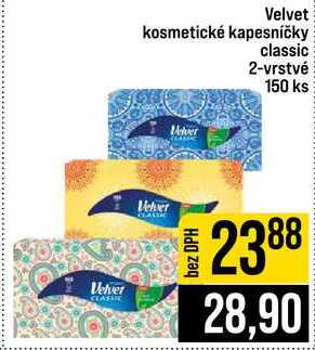 Velvet kosmetické kapesníčky classic 2-vrstvé 150 ks
