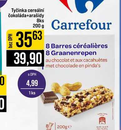 Tyčinka cereální čokoláda+arašídy 8ks 200g