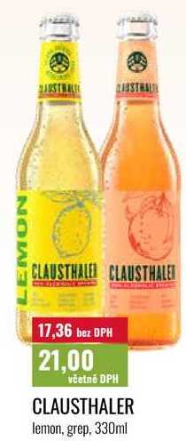 CLAUSTHALER lemon, grep, 330ml