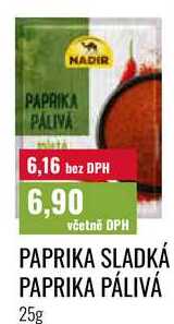 PAPRIKA SLADKÁ, PAPRIKA PÁLIVÁ 25g