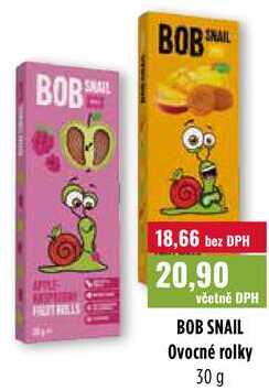 BOB SNAIL Ovocné rolky 30 g
