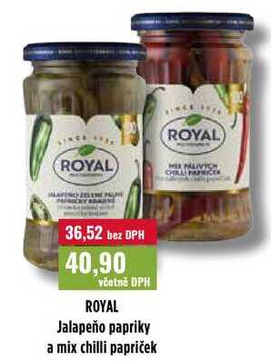 ROYAL Jalapeño papriky a mix chilli papriček 