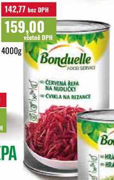 Bonduelle FOOD SERVICE Červená řepa na nudličky 4000g