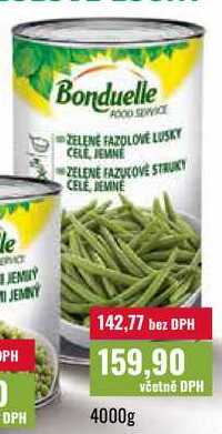 Bonduelle FOOD SERVICE Zelené fazolové lusky celé jemné 4000g