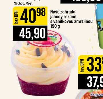 Naše zahrada jahody řezané s vanilkovou zmrzlinou 190 g
