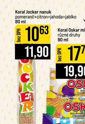 Koral Jocker nanuk pomeranč+citron+jahoda+jablko 80 ml 