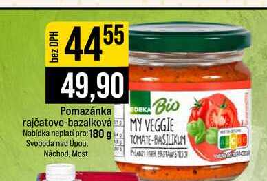 Pomazánka rajčatovo-bazalková Nabídka neplatí pro 180 g 