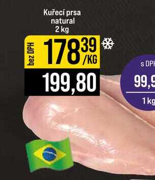 Kuřecí prsa natural 2 kg