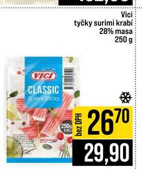 Vici tyčky surimi krabí 28% masa 250 g