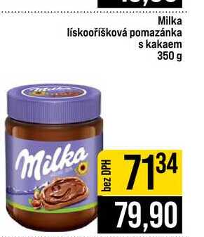 Milka lískooříšková pomazánka s kakaem 350 g 