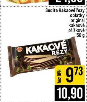 Sedita Kakaové řezy oplatky original kakaové oříškové 50 g 