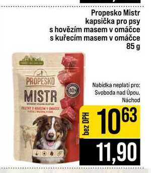 Propesko Mistr kapsička pro psy s hovězím masem v omáčce s kuřecím masem v omáčce 85 g 