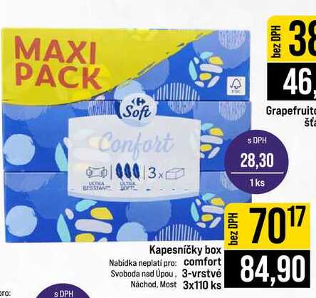 Kapesníčky box comfort 3-vrstvé 3x110 ks 