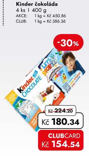 Kinder čokoláda 4 ks