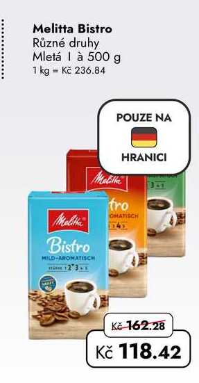 Melitta Bistro Různé druhy Mletá 500 g 