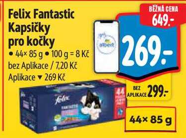 Felix Fantastic Kapsičky pro kočky, 44x 85 g 