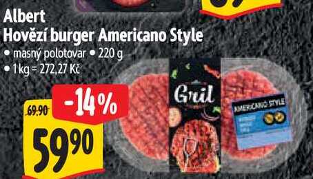 Albert Hovězí burger Americano Style, 220 g