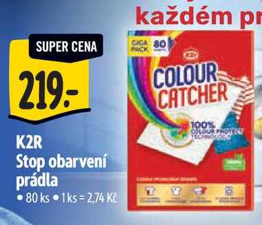 K2R Stop obarvení prádla, 80 ks