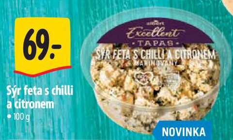 Sýr feta s chilli a citronem, 100 g