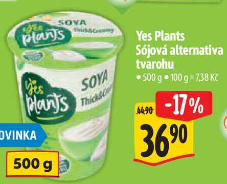 Yes Plants Sójová alternativa tvarohu, 500 g