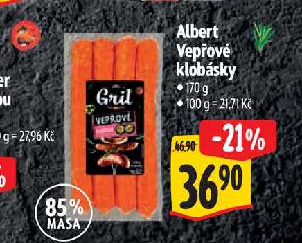 Albert Vepřové klobásky 170 g
