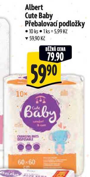 Albert Cute Baby Přebalovací podložky, 10 ks
