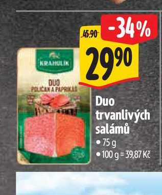 Duo trvanlivých salámů 75 g