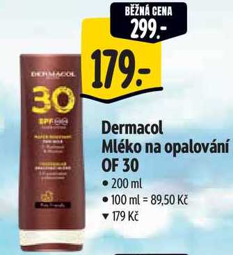 Dermacol Mléko na opalování OF 30, 200 ml