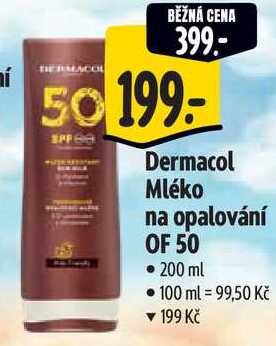 Dermacol Mléko na opalování OF 50, 200 ml
