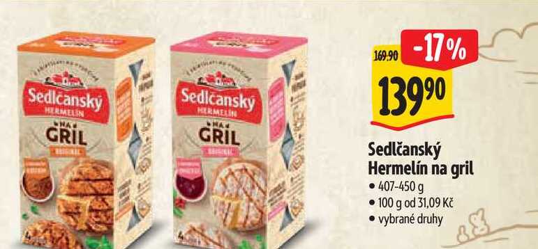 Sedlčanský Hermelín na gril 407-450 g
