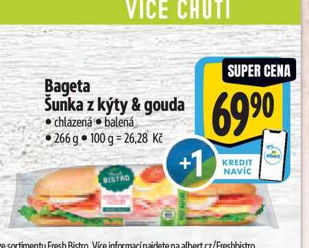 Bageta Šunka z kýty & gouda 266 g