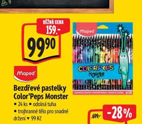 Bezdřevé pastelky Color'Peps Monster 24 ks