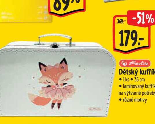  Dětský kufřík  1 ks 35 cm 