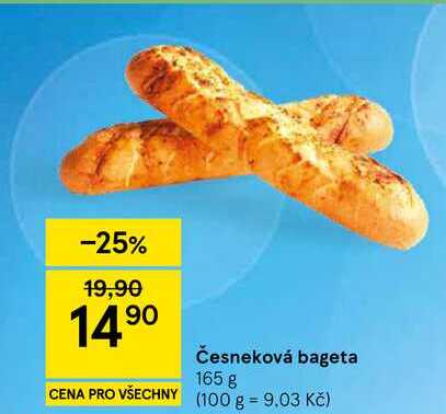 Česneková bageta, 165 g