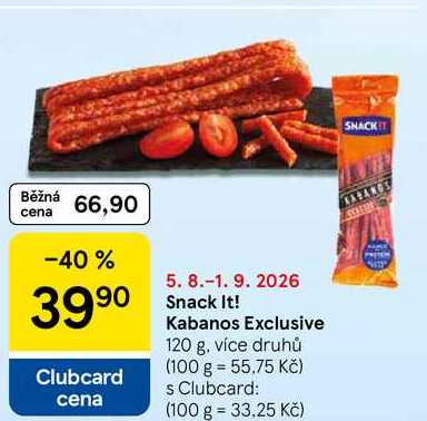 Snack It! Kabanos Exclusive, 120 g, více druhů