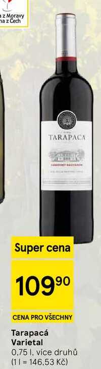 Tarapacá Varietal, 0,75 l, více druhů