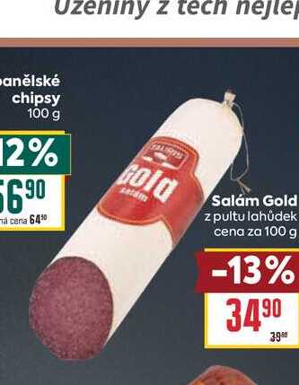 Gold Salám Gold z pultu lahůdek cena za 100 g