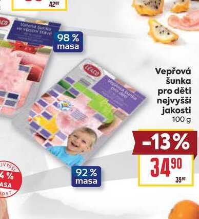 Vepřová šunka pro děti nejvyšší jakosti 100 g 