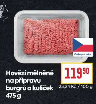Hovězí mělněné na přípravu burgrů a kuliček 475g