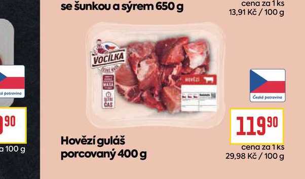 Hovězí guláš porcovaný 400 g