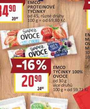 EMCO TYČINKY 100% OVOCE od 30 g