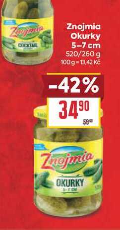 Znojmia Okurky 5-7 cm 520/260 g