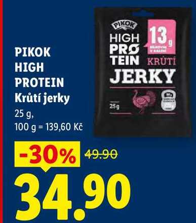 PIKOK HIGH PROTEIN Krůtí jerky, 25 g