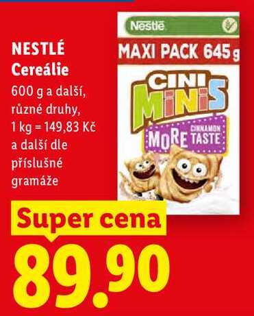 NESTLÉ Cereálie, 600 g